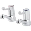 GoodHome Netley Traditional Basin Pillar Tap -Crystal Bathware goodhome netley traditional basin pillar tap3663602662471 01bq