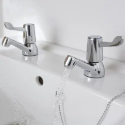 GoodHome Netley Traditional Basin Pillar Tap -Crystal Bathware goodhome netley traditional basin pillar tap3663602662471 05bq