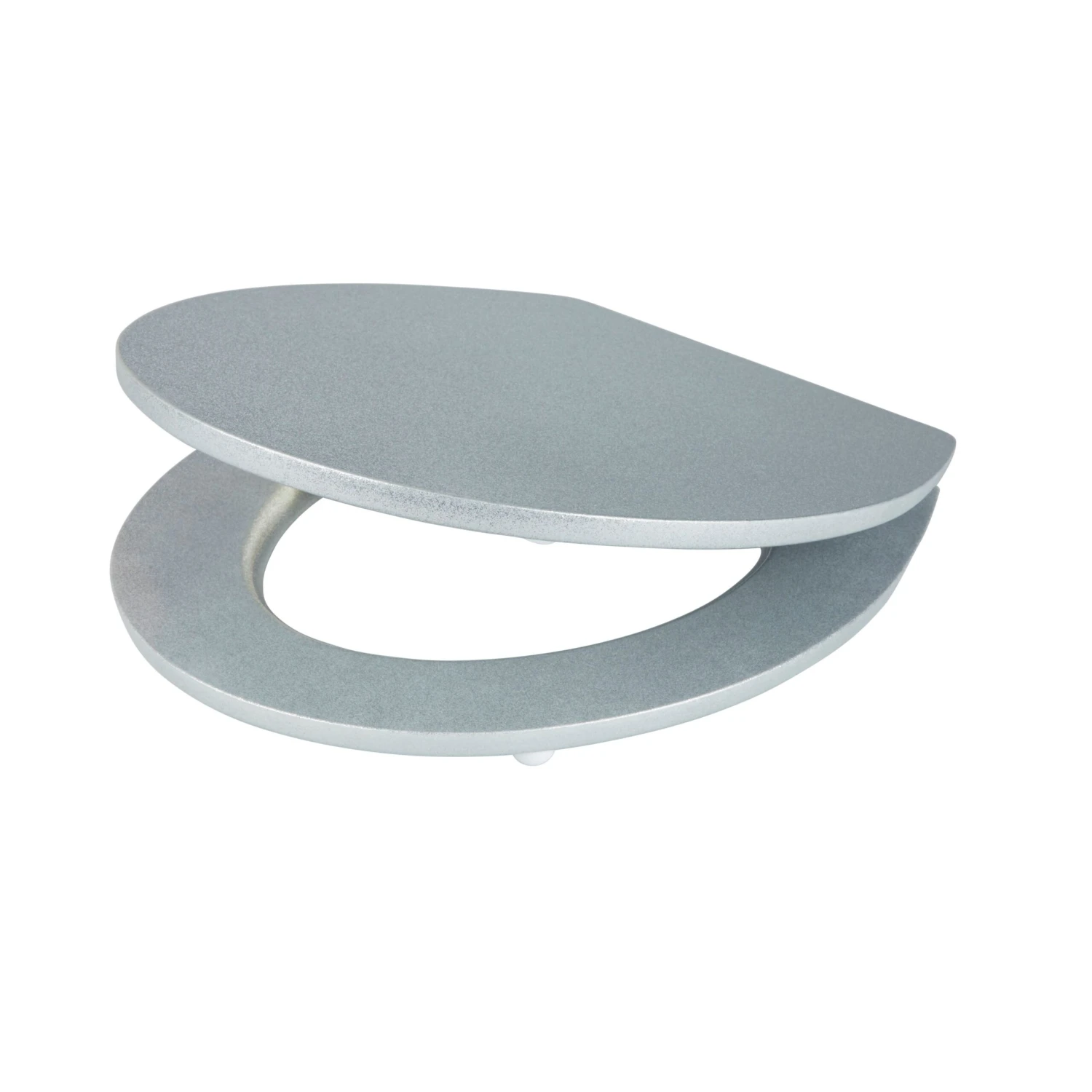 GoodHome Nosara Silver Glitter Effect Bottom Fix Standard Close Toilet Seat 3 GoodHome Nosara Silver Glitter Effect Bottom Fix Standard Close Toilet Seat