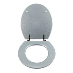 GoodHome Nosara Silver Glitter Effect Bottom Fix Standard Close Toilet Seat 10 GoodHome Nosara Silver Glitter Effect Bottom Fix Standard Close Toilet Seat -Crystal Bathware goodhome nosara silver glitter effect bottom fix standard close toilet seat3663602904243 02bq