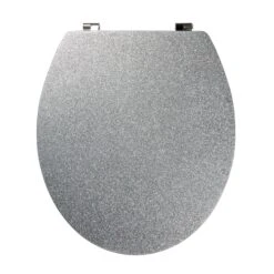 GoodHome Nosara Silver Glitter Effect Bottom Fix Standard Close Toilet Seat 11 GoodHome Nosara Silver Glitter Effect Bottom Fix Standard Close Toilet Seat -Crystal Bathware goodhome nosara silver glitter effect bottom fix standard close toilet seat3663602904243 03bq