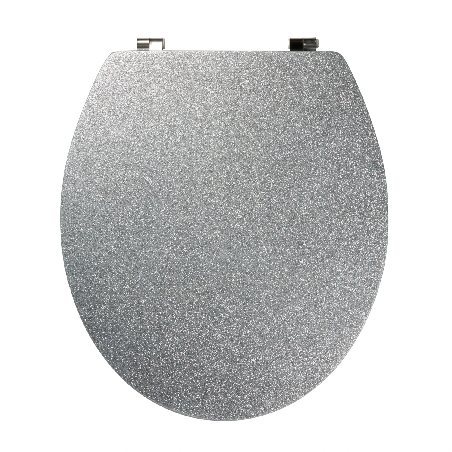 GoodHome Nosara Silver Glitter Effect Bottom Fix Standard Close Toilet Seat 5 GoodHome Nosara Silver Glitter Effect Bottom Fix Standard Close Toilet Seat - Image 3