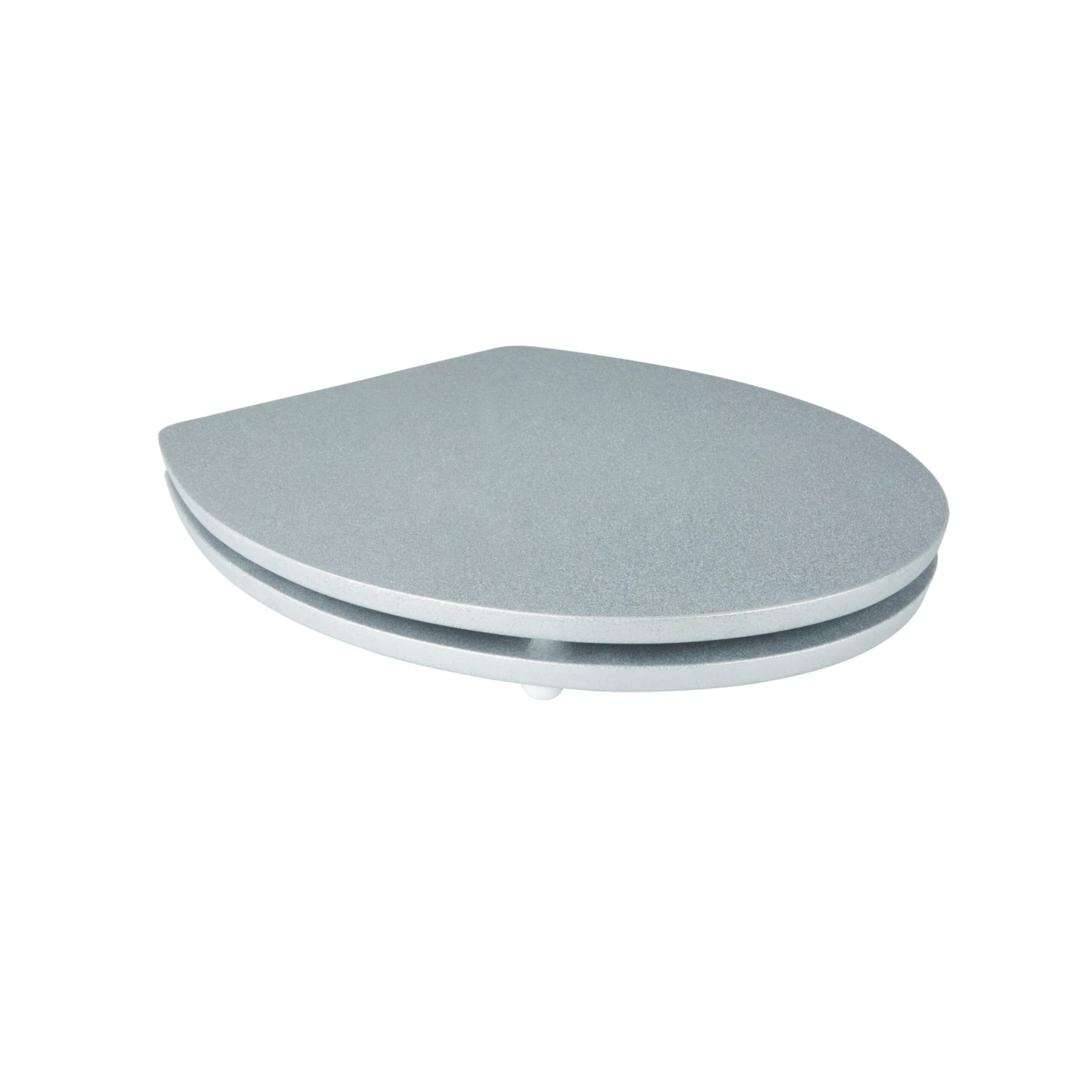 GoodHome Nosara Silver Glitter Effect Bottom Fix Standard Close Toilet Seat 6 GoodHome Nosara Silver Glitter Effect Bottom Fix Standard Close Toilet Seat - Image 4