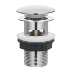 GoodHome Nyasa Medium Gloss Round Deck-mounted Manual Basin Mono Mixer Tap -Crystal Bathware goodhome nyasa medium gloss round deck mounted manual basin mono mixer tap3663602300144 07c