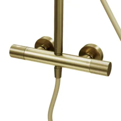 GoodHome Owens Gold Effect Thermostatic Multi Head Shower -Crystal Bathware goodhome owens gold effect thermostatic multi head shower5059340621128 37c
