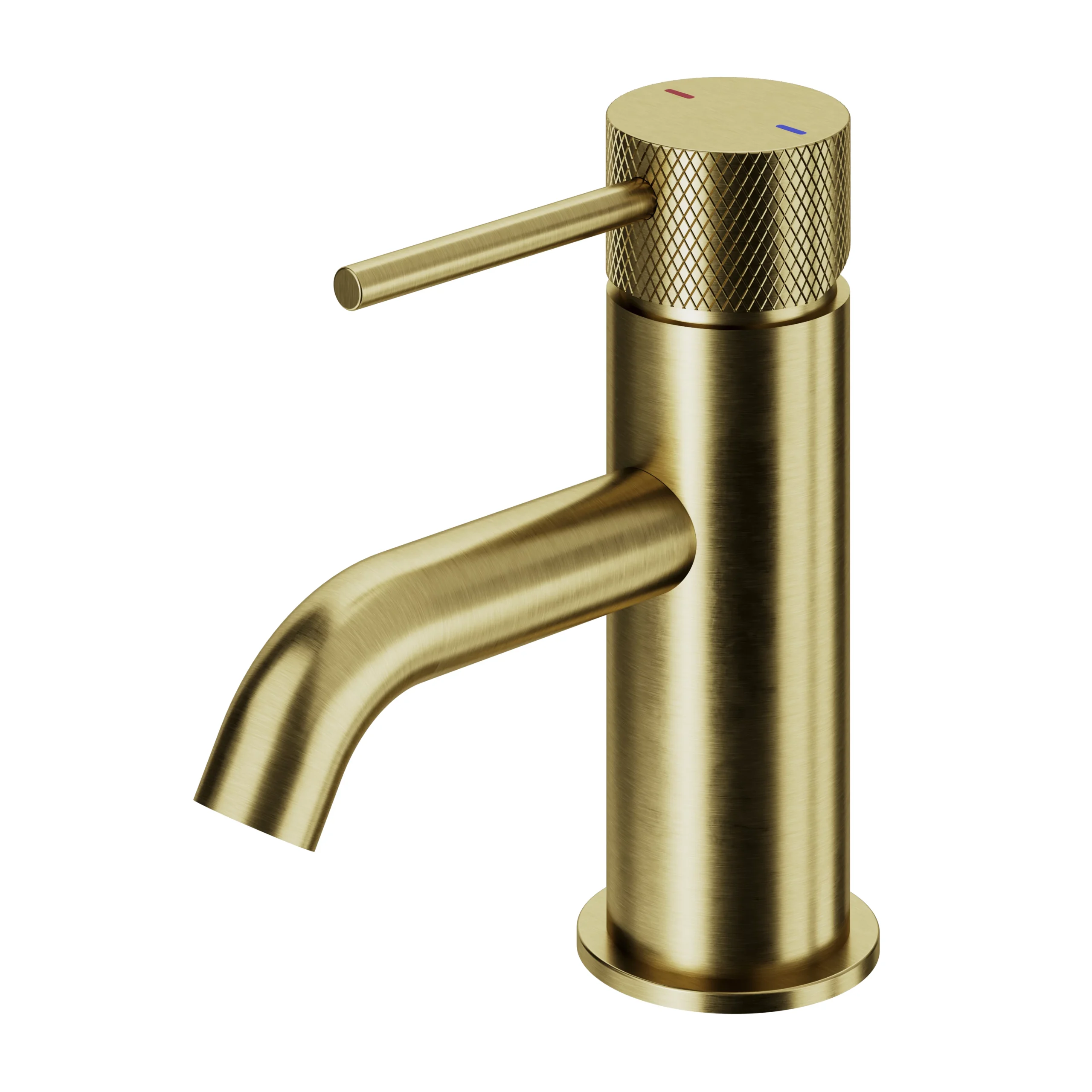 GoodHome Owens Medium Satin Gold Effect Round Deck-mounted Manual Basin Mono Mixer Tap 3 GoodHome Owens Medium Satin Gold Effect Round Deck-mounted Manual Basin Mono Mixer Tap
