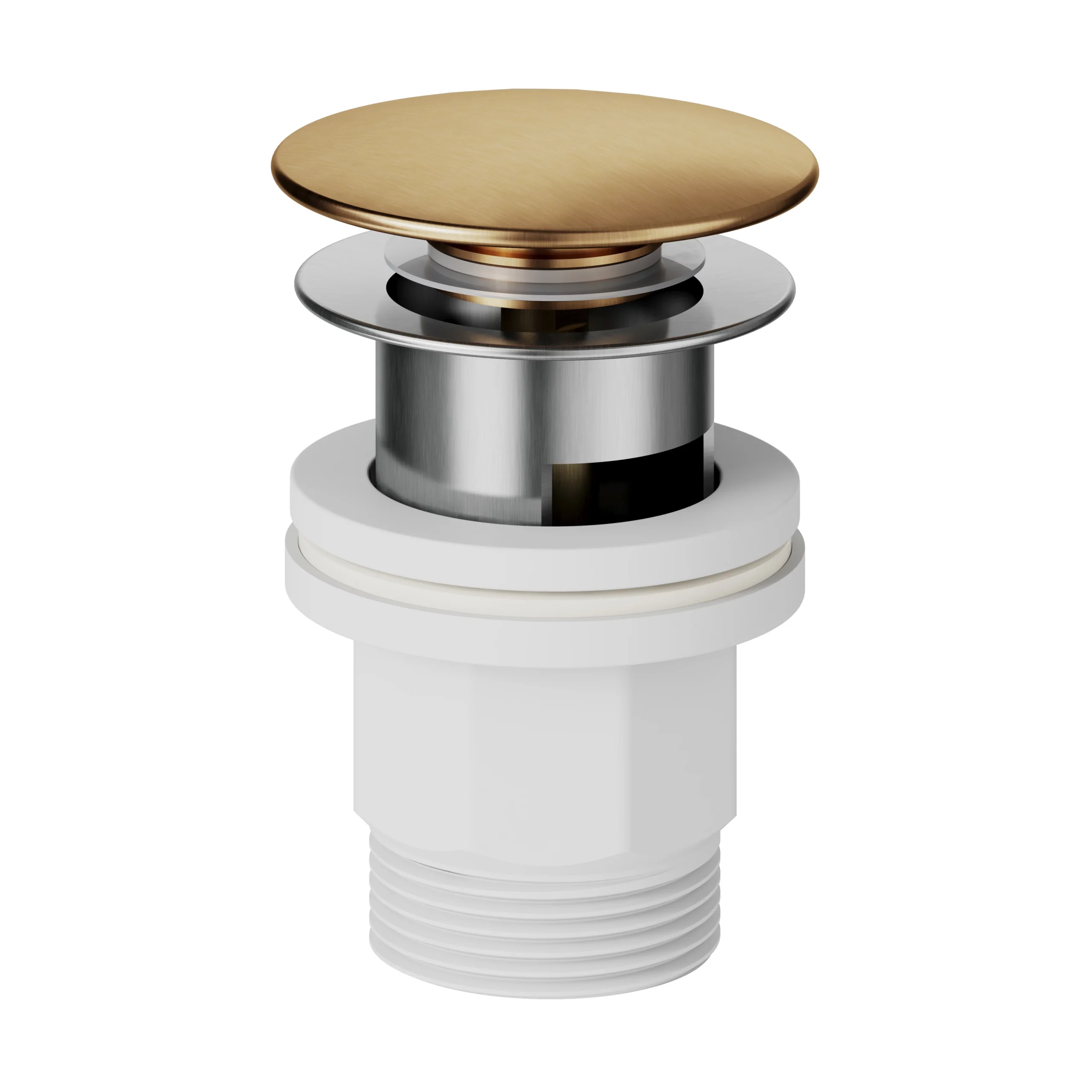 GoodHome Owens Medium Satin Gold Effect Round Deck-mounted Manual Basin Mono Mixer Tap 4 GoodHome Owens Medium Satin Gold Effect Round Deck-mounted Manual Basin Mono Mixer Tap - Image 2