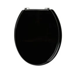 GoodHome Palmi Black Standard Close Toilet Seat -Crystal Bathware goodhome palmi black standard close toilet seat3663602961048 04bq