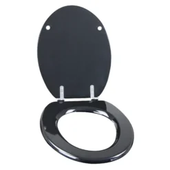 GoodHome Palmi Black Standard Close Toilet Seat -Crystal Bathware goodhome palmi black standard close toilet seat3663602961048 21c