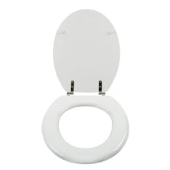 GoodHome Palmi White Round Standard Close Toilet Seat -Crystal Bathware goodhome palmi white round standard close toilet seat3663602960980 01bq