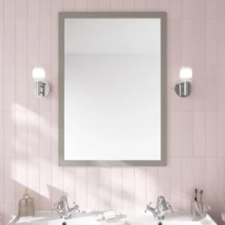 GoodHome Perma Grey Rectangular Bathroom Mirror (H)700mm (W)1000mm 9 GoodHome Perma Grey Rectangular Bathroom Mirror (H)700mm (W)1000mm -Crystal Bathware goodhome perma grey rectangular bathroom mirror h 700mm w 1000mm5059340018263 02i