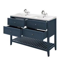GoodHome Perma Satin Blue Bathroom Vanity Unit (H)80.6cm (W)120cm -Crystal Bathware goodhome perma satin blue bathroom vanity unit h 80 6cm w 120cm5059340018676 23c