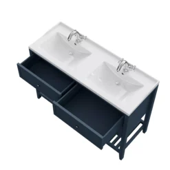 GoodHome Perma Satin Blue Bathroom Vanity Unit (H)80.6cm (W)120cm -Crystal Bathware goodhome perma satin blue bathroom vanity unit h 80 6cm w 120cm5059340018676 36c