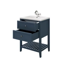GoodHome Perma Satin Blue Bathroom Vanity Unit (H)80.6cm (W)60cm -Crystal Bathware goodhome perma satin blue bathroom vanity unit h 80 6cm w 60cm5059340018645 26c