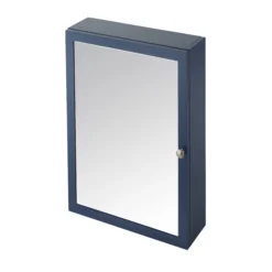 GoodHome Perma Satin Blue Non Illuminated Wall-mounted Mirrored Door Bathroom Cabinet (W)500mm (H)700mm