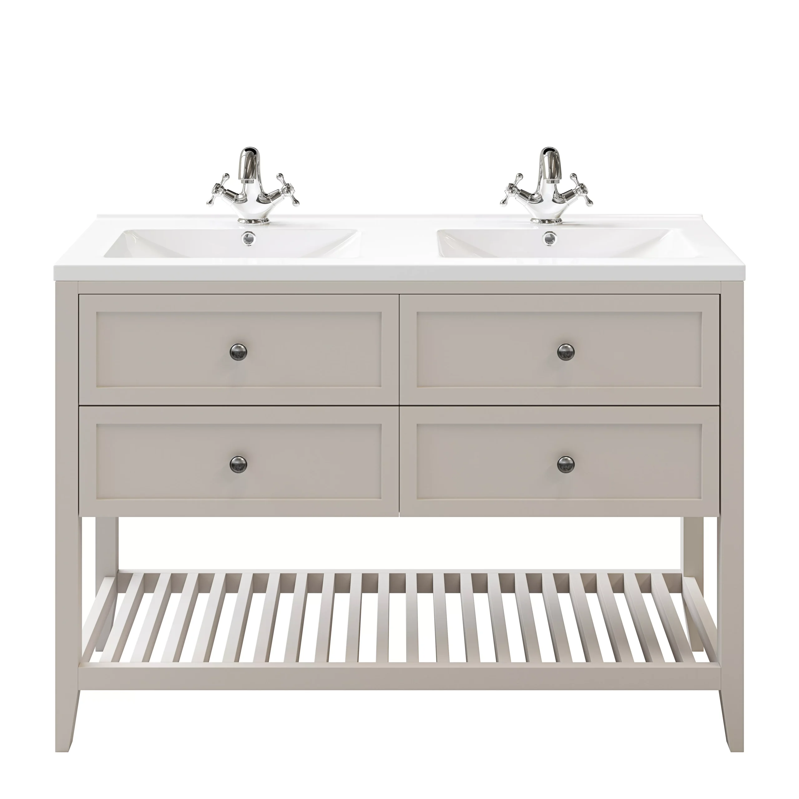 GoodHome Perma Satin Grey Bathroom Vanity Unit (H)80.6cm (W)120cm 9 GoodHome Perma Satin Grey Bathroom Vanity Unit (H)80.6cm (W)120cm - Image 7
