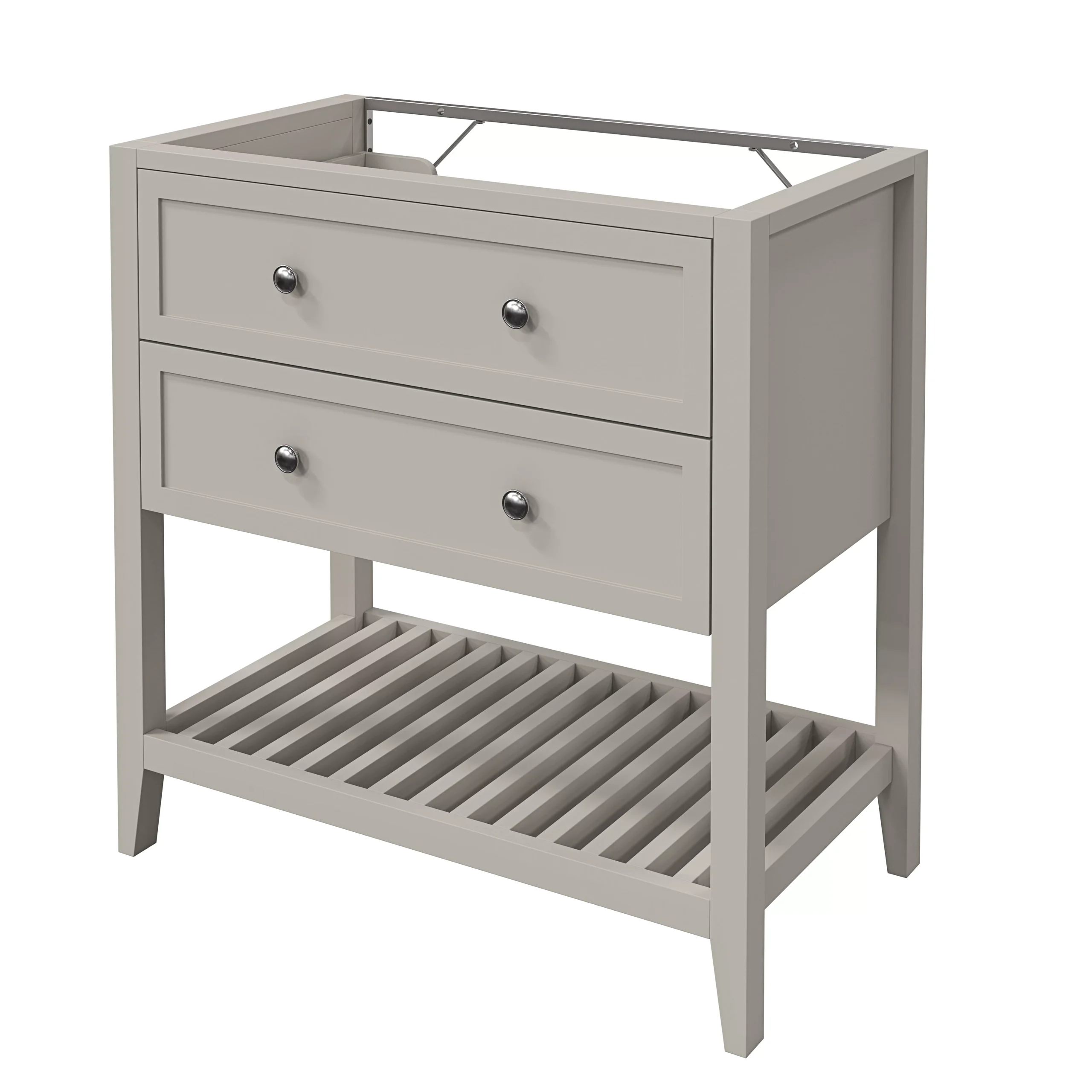 GoodHome Perma Satin Grey Bathroom Vanity Unit (H)80.6cm (W)80cm 3 GoodHome Perma Satin Grey Bathroom Vanity Unit (H)80.6cm (W)80cm