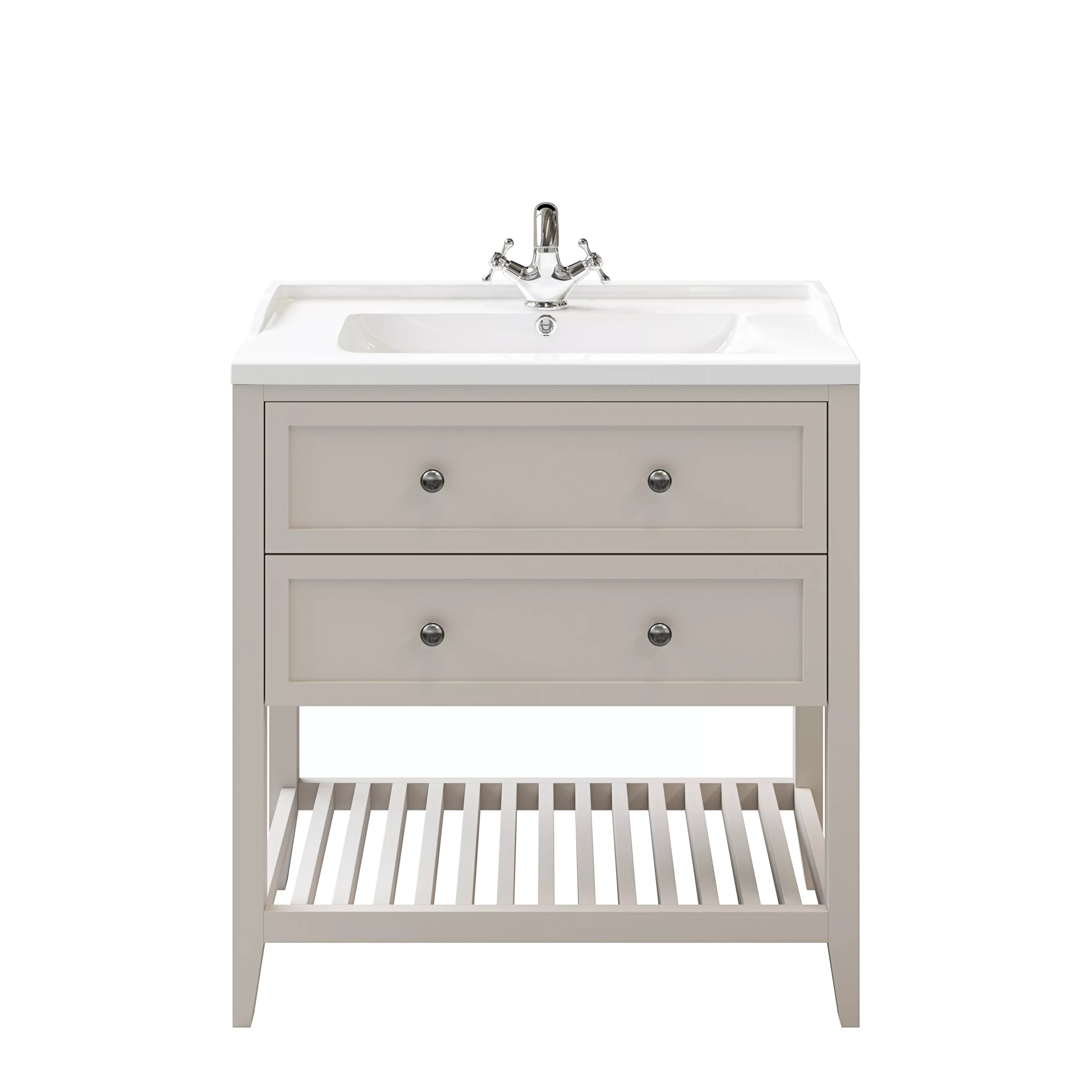 GoodHome Perma Satin Grey Bathroom Vanity Unit (H)80.6cm (W)80cm 6 GoodHome Perma Satin Grey Bathroom Vanity Unit (H)80.6cm (W)80cm - Image 4