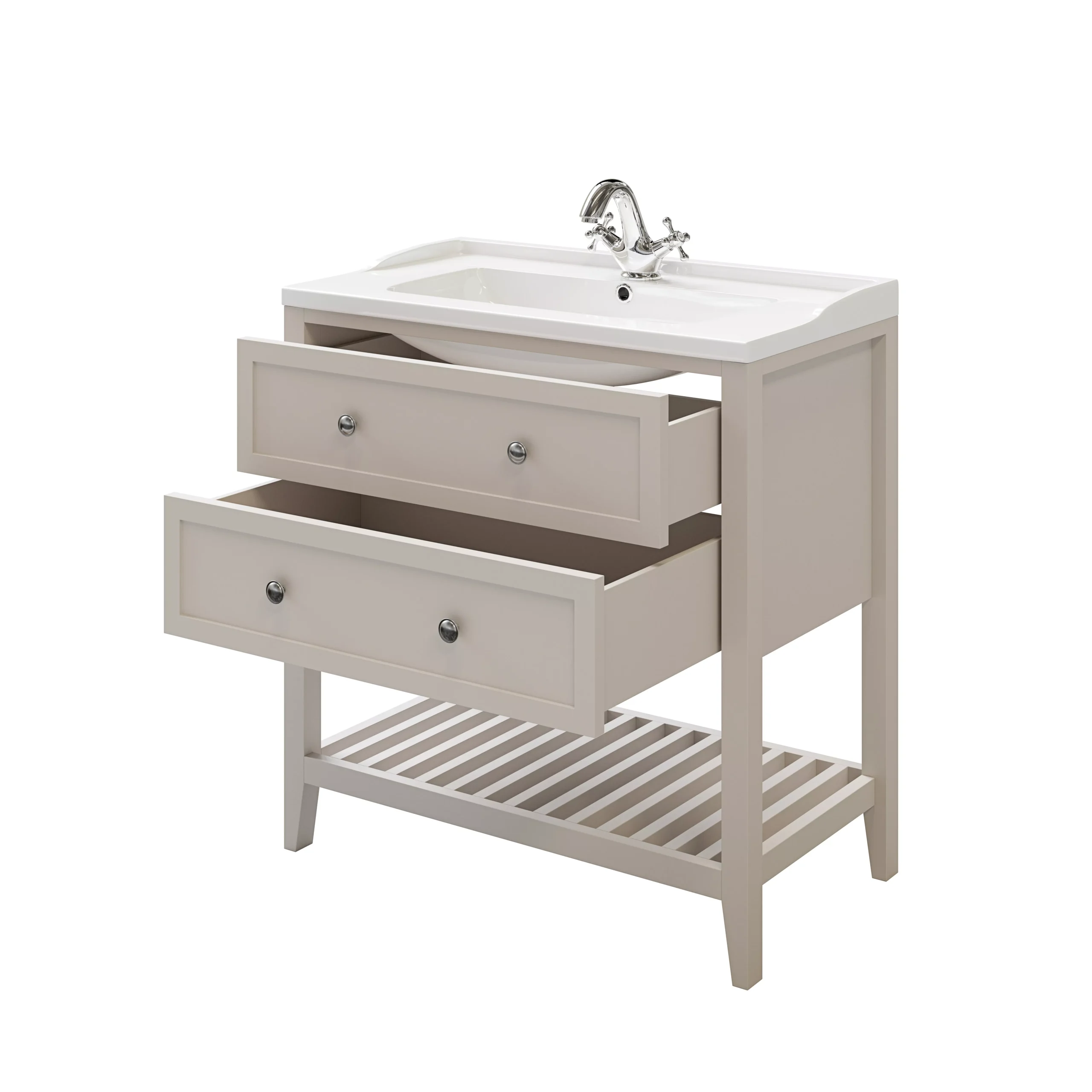 GoodHome Perma Satin Grey Bathroom Vanity Unit (H)80.6cm (W)80cm 8 GoodHome Perma Satin Grey Bathroom Vanity Unit (H)80.6cm (W)80cm - Image 6