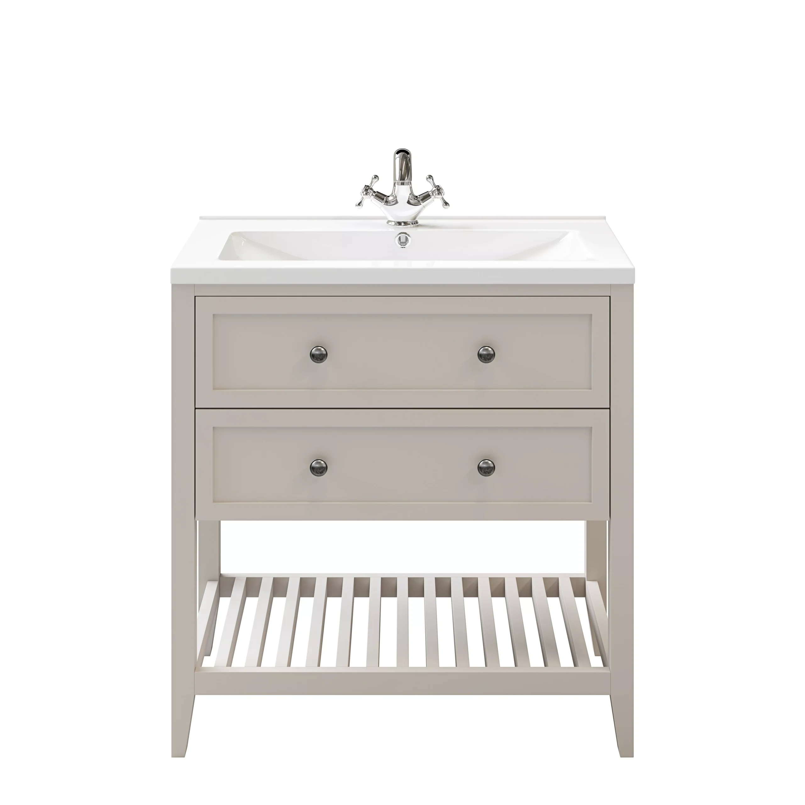 GoodHome Perma Satin Grey Bathroom Vanity Unit (H)80.6cm (W)80cm 9 GoodHome Perma Satin Grey Bathroom Vanity Unit (H)80.6cm (W)80cm - Image 7