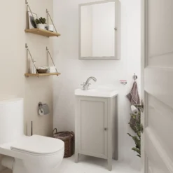 GoodHome Perma Satin Grey Non Illuminated Wall-mounted Mirrored Door Bathroom Cabinet (W)500mm (H)700mm 12 GoodHome Perma Satin Grey Non Illuminated Wall-mounted Mirrored Door Bathroom Cabinet (W)500mm (H)700mm -Crystal Bathware goodhome perma satin grey non illuminated wall mounted mirrored door bathroom cabinet w 500mm h 700mm5059340018188 01i