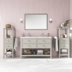 GoodHome Perma Satin Grey Vanity Unit (H)80.6cm (W)120cm -Crystal Bathware goodhome perma satin grey vanity unit h 80 6cm w 120cm5059340018225 03i