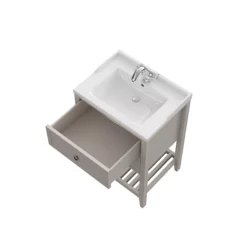 GoodHome Perma Satin Grey Vanity Unit (H)80.6cm (W)60cm -Crystal Bathware goodhome perma satin grey vanity unit h 80 6cm w 60cm5059340018195 36c