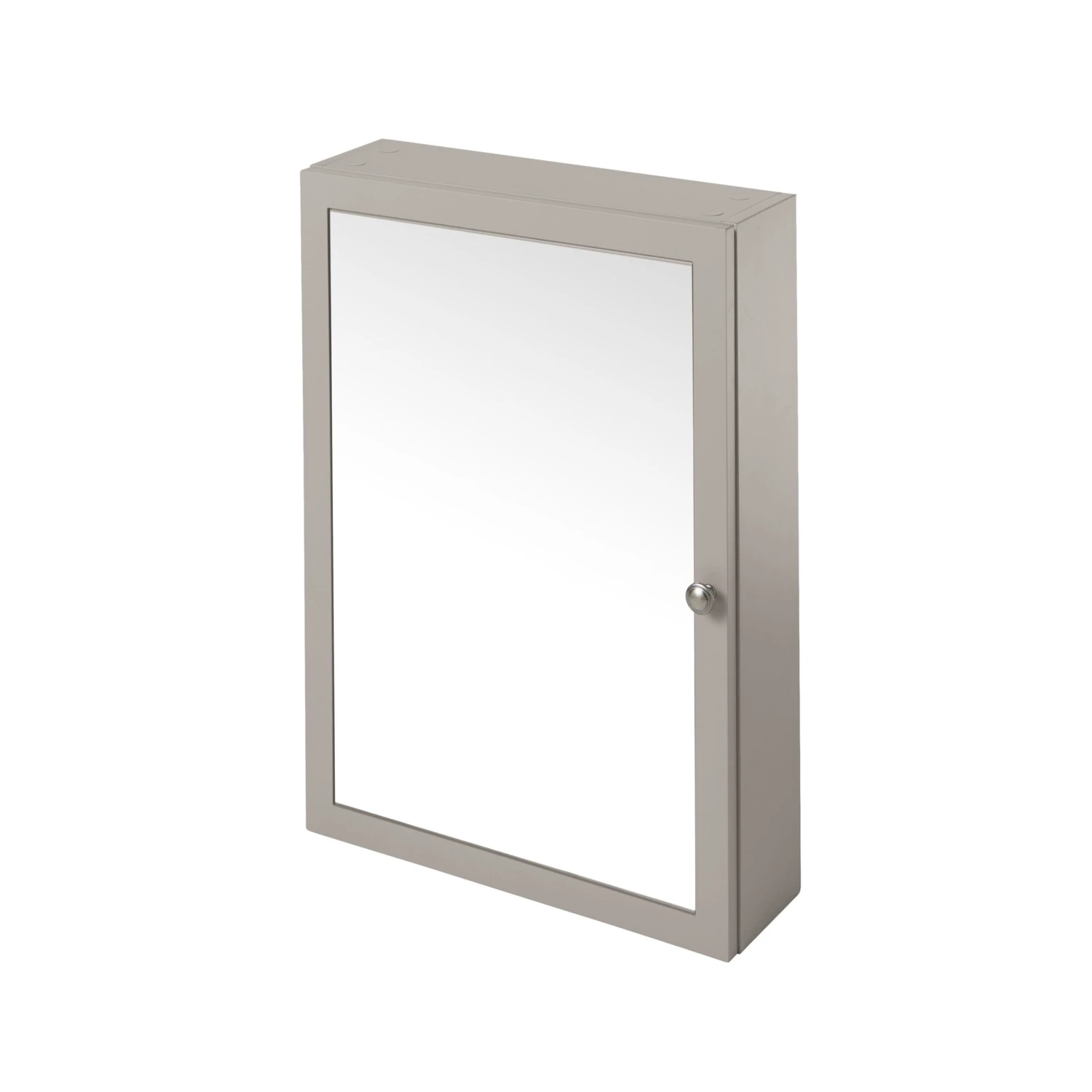 GoodHome Perma Satin Grey Wall-mounted Single Bathroom Cabinet With Mirrored Door (W)500mm (H)700mm 3 GoodHome Perma Satin Grey Wall-mounted Single Bathroom Cabinet With Mirrored Door (W)500mm (H)700mm