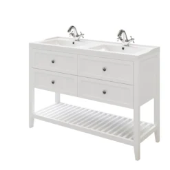 GoodHome Perma Satin White Bathroom Vanity Unit (H)80.6cm (W)120cm -Crystal Bathware goodhome perma satin white bathroom vanity unit h 80 6cm w 120cm5059340018126 22c