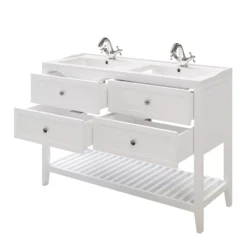 GoodHome Perma Satin White Bathroom Vanity Unit (H)80.6cm (W)120cm -Crystal Bathware goodhome perma satin white bathroom vanity unit h 80 6cm w 120cm5059340018126 23c