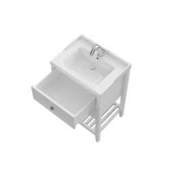 GoodHome Perma Satin White Bathroom Vanity Unit (H)80.6cm (W)60cm -Crystal Bathware goodhome perma satin white bathroom vanity unit h 80 6cm w 60cm5059340018096 36c