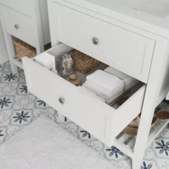 GoodHome Perma Satin White Bathroom Vanity Unit (H)80.6cm (W)60cm -Crystal Bathware goodhome perma satin white bathroom vanity unit h 80 6cm w 60cm5059340018096 38i