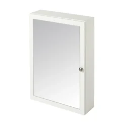 GoodHome Perma Satin White Non Illuminated Wall-mounted Mirrored Door Bathroom Cabinet (W)500mm (H)700mm