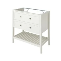 GoodHome Perma Satin White Vanity Unit (H)80.6cm (W)80cm