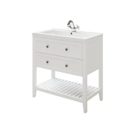 GoodHome Perma Satin White Vanity Unit (H)80.6cm (W)80cm -Crystal Bathware goodhome perma satin white vanity unit h 80 6cm w 80cm5059340018102 25c