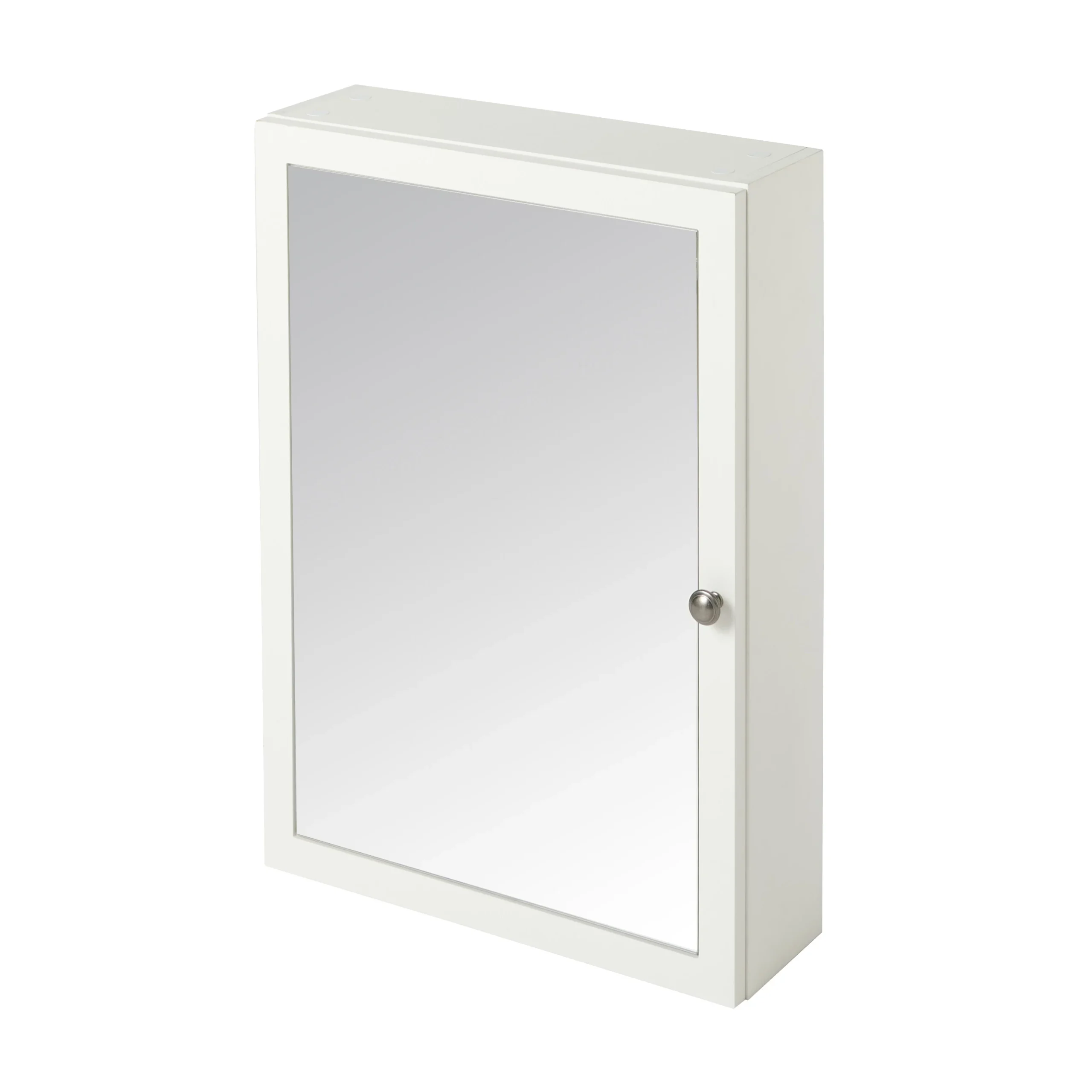 GoodHome Perma Satin White Wall-mounted Single Bathroom Cabinet With Mirrored Door (W)500mm (H)700mm 3 GoodHome Perma Satin White Wall-mounted Single Bathroom Cabinet With Mirrored Door (W)500mm (H)700mm