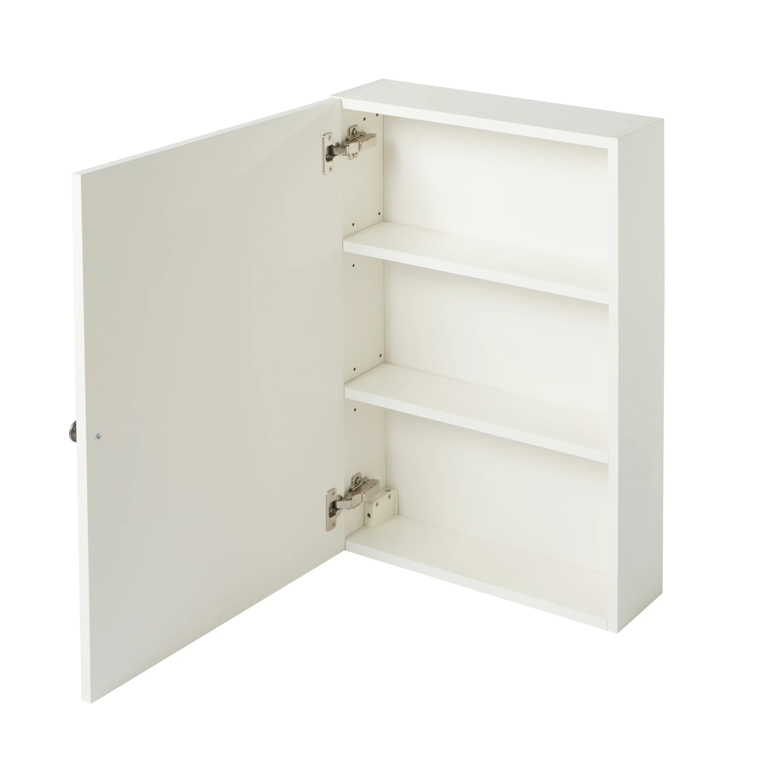 GoodHome Perma Satin White Wall-mounted Single Bathroom Cabinet With Mirrored Door (W)500mm (H)700mm 4 GoodHome Perma Satin White Wall-mounted Single Bathroom Cabinet With Mirrored Door (W)500mm (H)700mm - Image 2