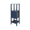 GoodHome Perma Tall Satin Blue Bathroom Cabinet (H)120cm (W)40cm 2 GoodHome Perma Tall Satin Blue Bathroom Cabinet (H)120cm (W)40cm -Crystal Bathware goodhome perma tall satin blue bathroom cabinet h 120cm w 40cm5059340018683 01c