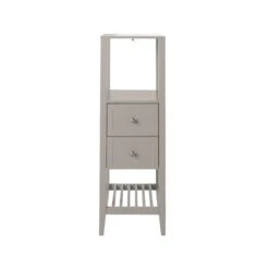 GoodHome Perma Tall Satin Grey Bathroom Cabinet (H)120cm (W)40cm