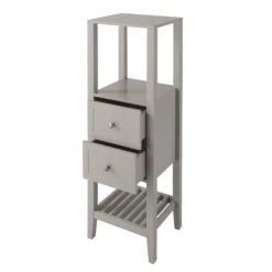 GoodHome Perma Tall Satin Grey Bathroom Cabinet (H)120cm (W)40cm 9 GoodHome Perma Tall Satin Grey Bathroom Cabinet (H)120cm (W)40cm -Crystal Bathware goodhome perma tall satin grey bathroom cabinet h 120cm w 40cm5059340018232 21c