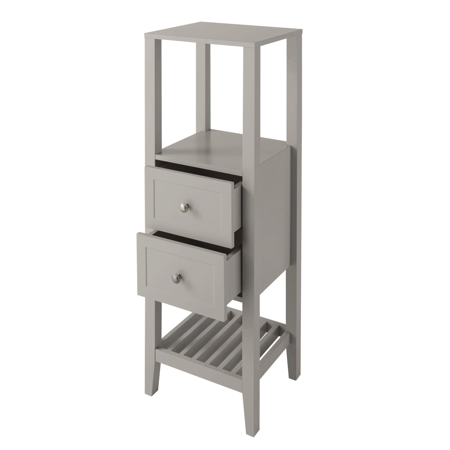 GoodHome Perma Tall Satin Grey Bathroom Cabinet (H)120cm (W)40cm 5 GoodHome Perma Tall Satin Grey Bathroom Cabinet (H)120cm (W)40cm - Image 3