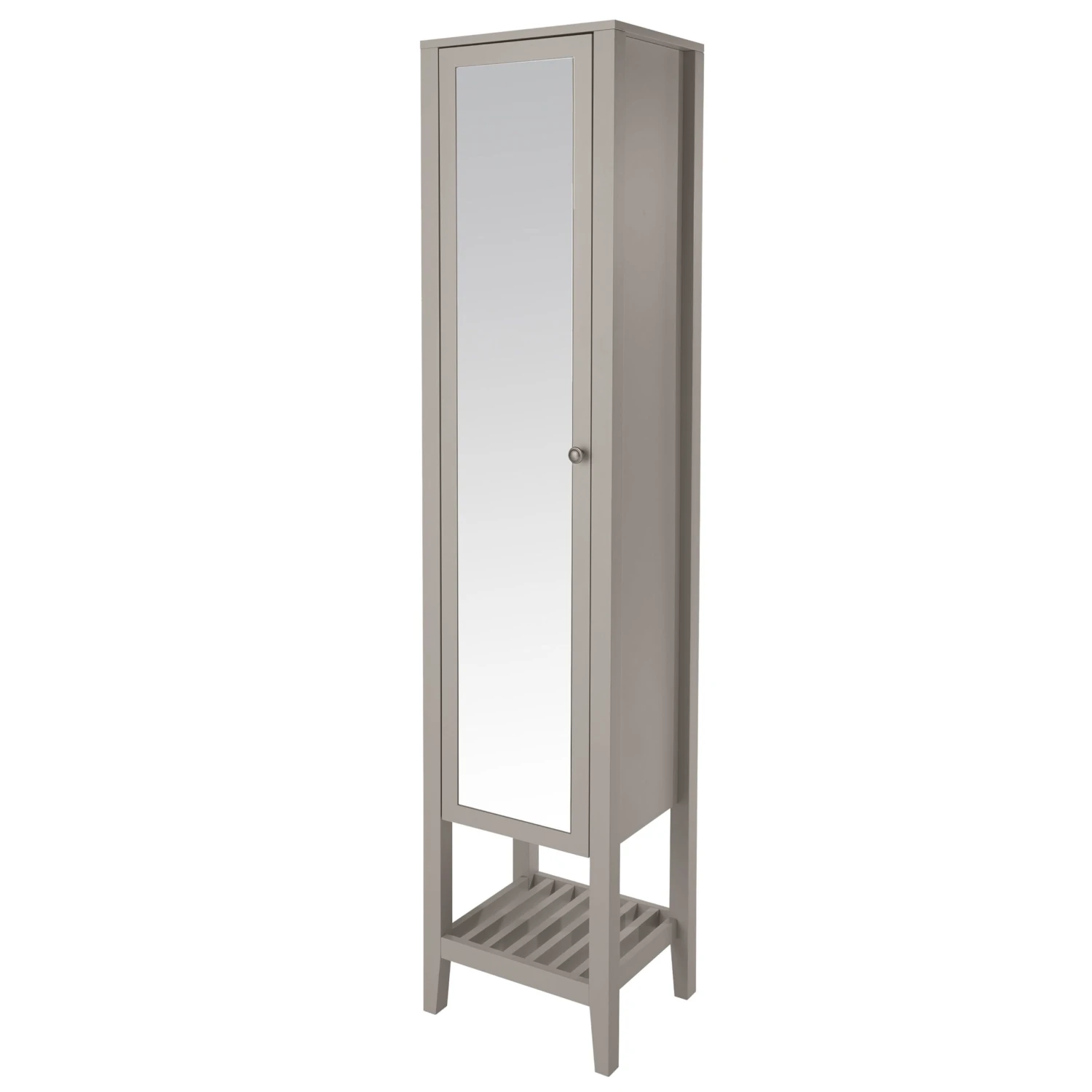 GoodHome Perma Tall Satin Grey Single Freestanding Bathroom Cabinet (H)185cm (W)40cm 3 GoodHome Perma Tall Satin Grey Single Freestanding Bathroom Cabinet (H)185cm (W)40cm