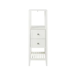 GoodHome Perma Tall Satin White Bathroom Cabinet (H)120cm (W)40.2cm -Crystal Bathware goodhome perma tall satin white bathroom cabinet h 120cm w 40 2cm5059340018133 02c