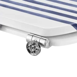 GoodHome Pilica White & Blue Bottom Fix Soft Close Toilet Seat -Crystal Bathware goodhome pilica white blue bottom fix soft close toilet seat5059340081212 36c