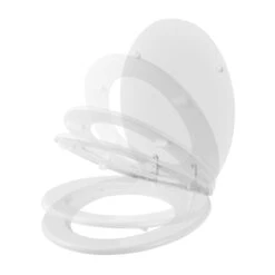 GoodHome Pilica White Bottom Fix Soft Close Toilet Seat 11 GoodHome Pilica White Bottom Fix Soft Close Toilet Seat -Crystal Bathware goodhome pilica white bottom fix soft close toilet seat5059340081182 37c