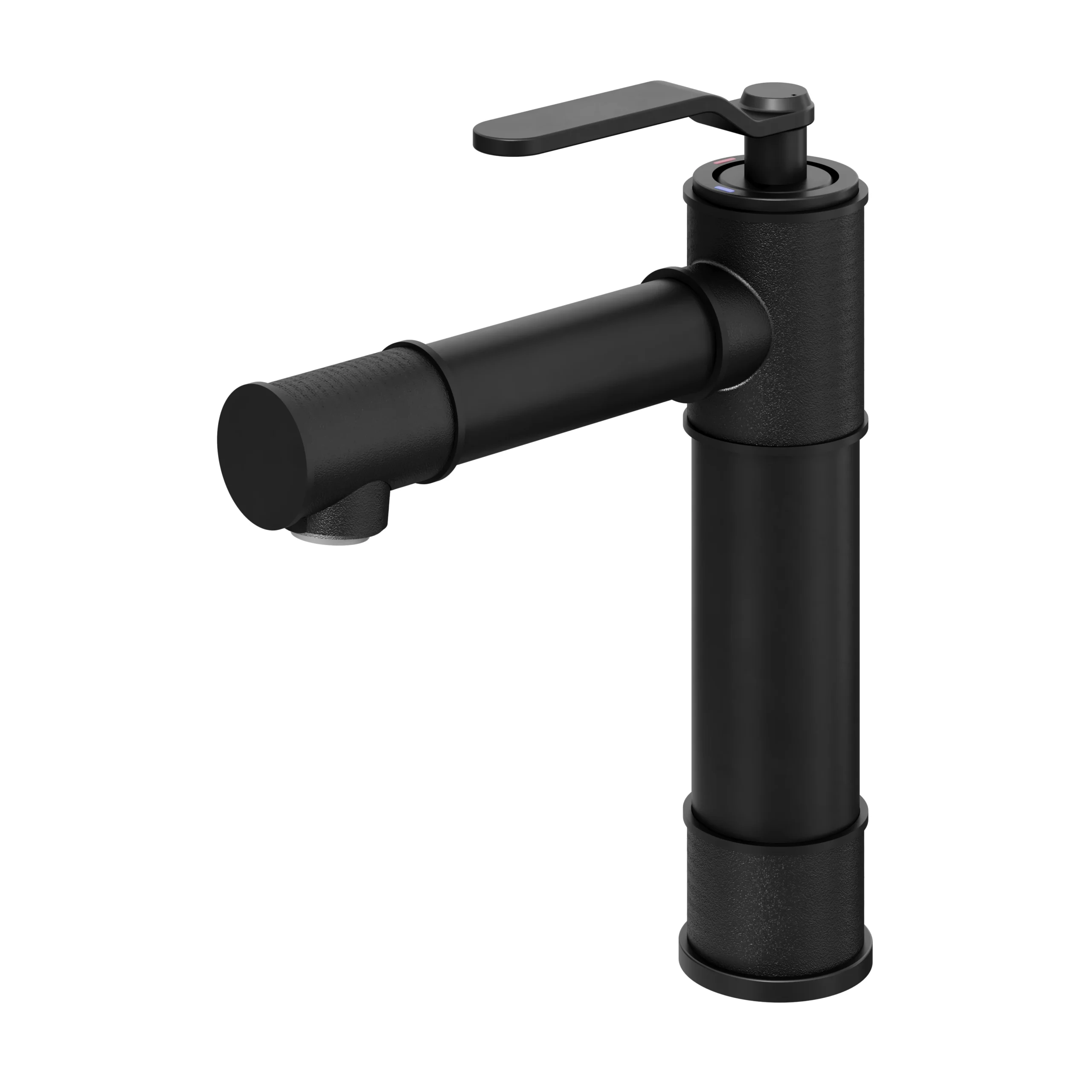 GoodHome SAUGA Tall Black Round Deck-mounted Manual Basin Mono Mixer Tap 3 GoodHome SAUGA Tall Black Round Deck-mounted Manual Basin Mono Mixer Tap