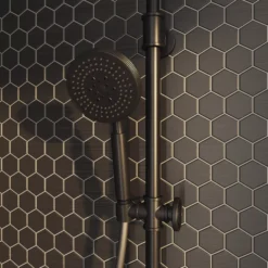 GoodHome Selenga Black Matt 5-spray Pattern Shower Head, 265mm -Crystal Bathware goodhome selenga black matt 5 spray pattern shower head 265mm5059340162317 01i bq