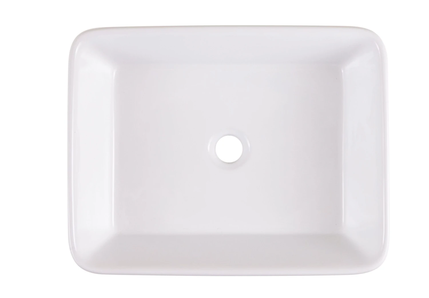 GoodHome Surma White Rectangular Counter-mounted Counter Top Basin (W)48cm 4 GoodHome Surma White Rectangular Counter-mounted Counter Top Basin (W)48cm - Image 2
