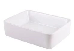 GoodHome Surma White Rectangular Counter-mounted Counter Top Basin (W)48cm
