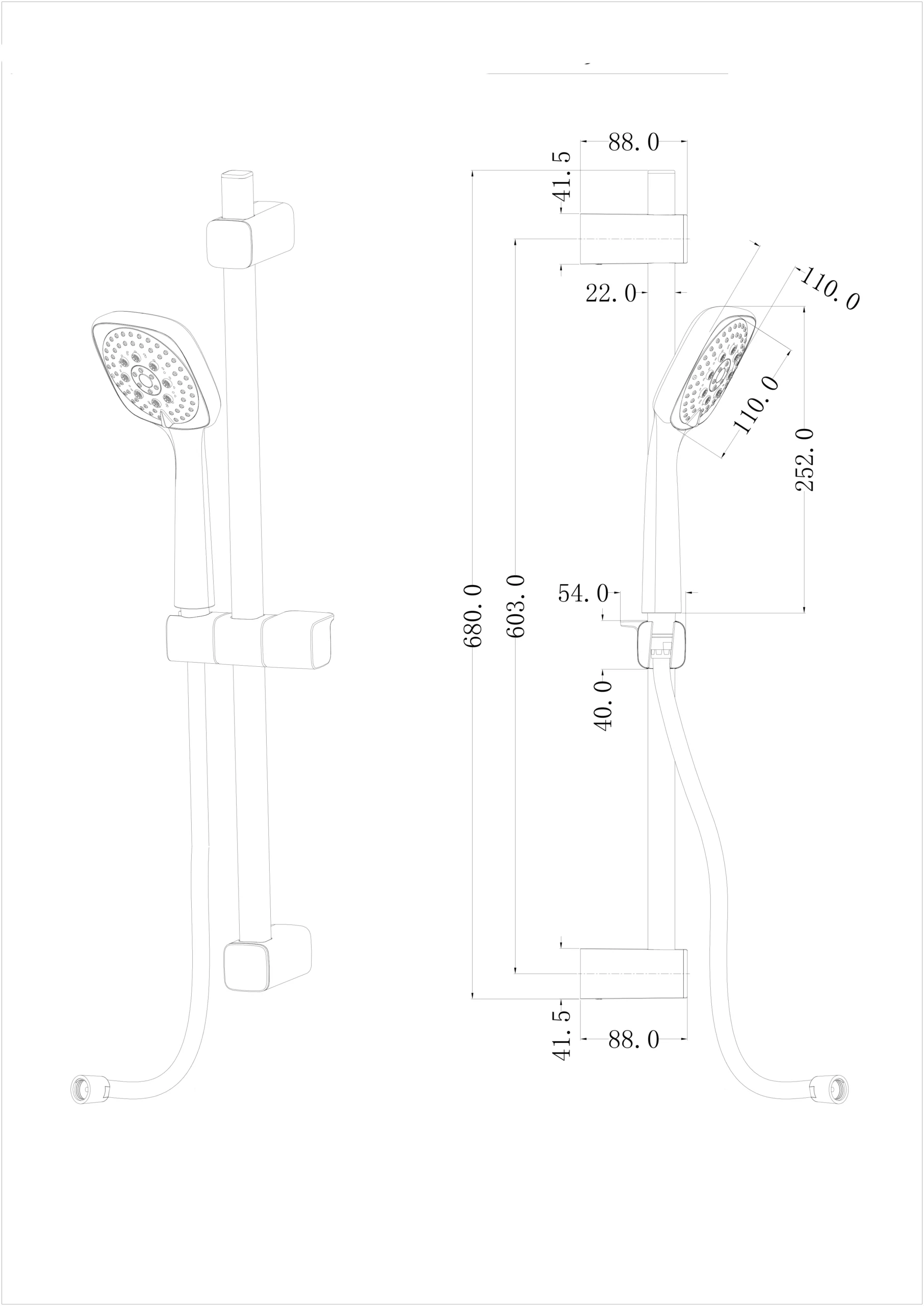 GoodHome Teesta 3-spray Pattern Shower Kit 9 GoodHome Teesta 3-spray Pattern Shower Kit - Image 7